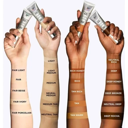 It cosmetics Cc+ full coverage cream spf 50+ - fond de ten fluid - light medium