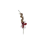 Dgs kerstversiering voor de deur rood en goud bloemenpluk