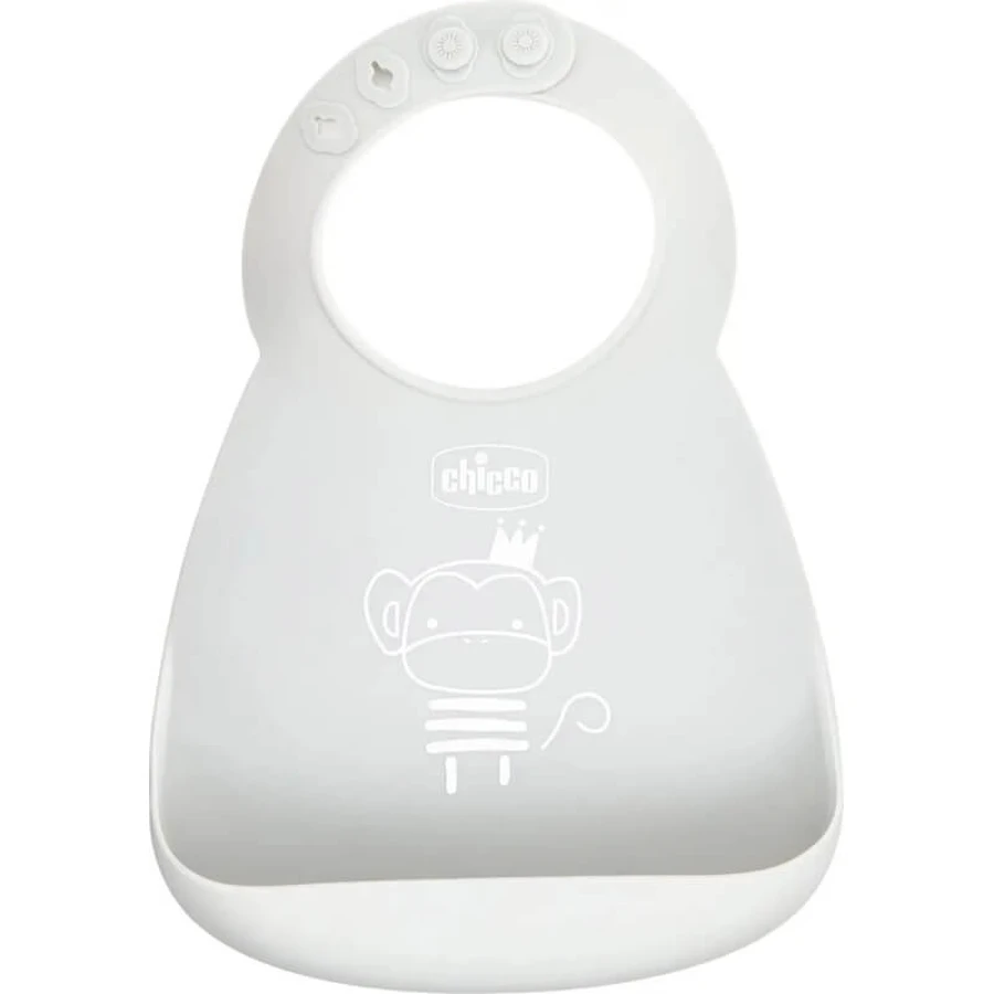 Chicco verstellbares Silikonlätzchen grau