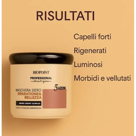 Biopoint Mask serum naprawcze &amp; beauty - intensywna kuracja do włosów łamliwych i zniszczonych 400 ml: ceny i cechy