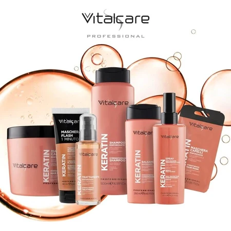 Vitalcare Keratin - shampoo rinforzante e rigenerante per capelli fragili e stressati 500 ml