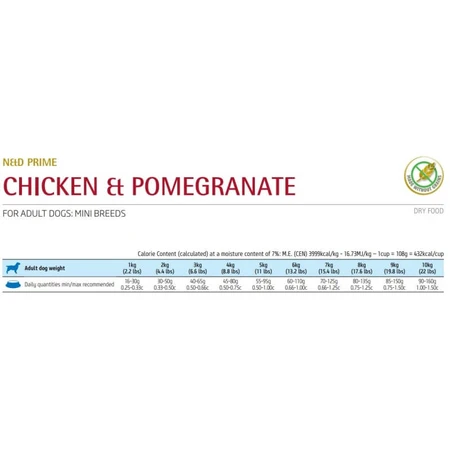 Farmina N&amp;d prime adult mini met kip en granaatappel - volledige voeding voor honden 2.5 kg