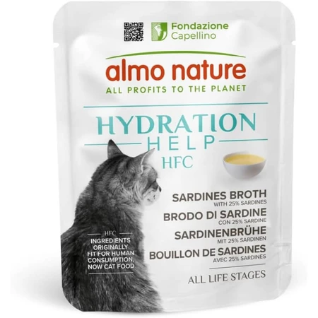 Almo nature Hydration help hfc - bulion de sardine pentru pisici adulte 50 g