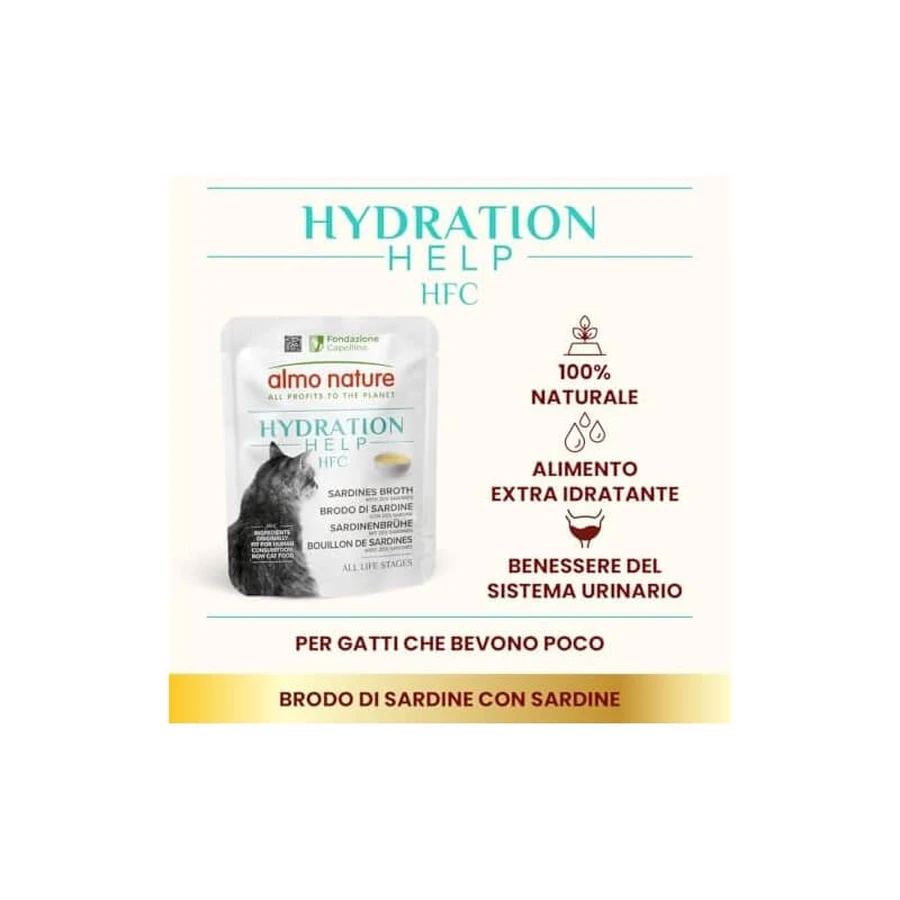 Almo nature Hydration help hfc - bulion de sardine pentru pisici adulte 50 g