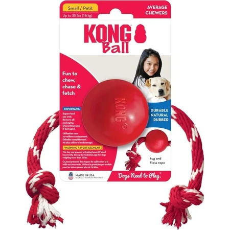 Kong Kong bal - hondenspeeltje met touw geassorteerde kleuren maat s