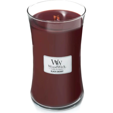 Woodwick Black cherry - lumânare parfumată clepsidră mare 609 g