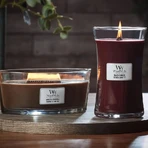 Woodwick Black cherry - lumânare parfumată clepsidră mare 609 g
