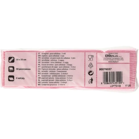 Dopla Servetten 33 x 33 roze kleur 2 ply 50 doekjes