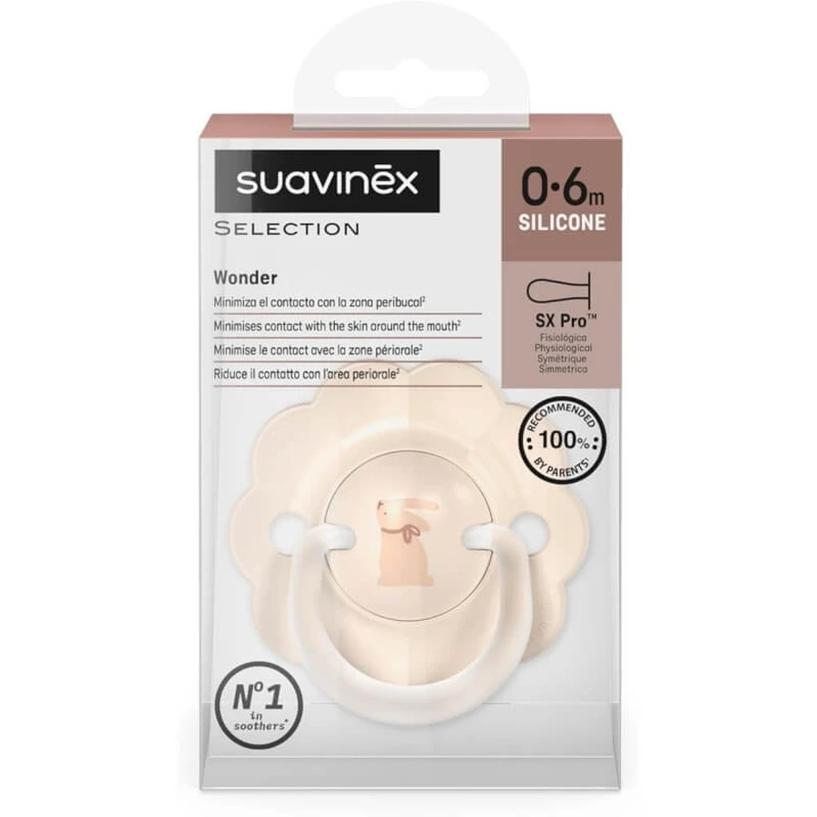 Suavinex wonder butterfly - sucette en silicone sx pro 0-6 mois - beige