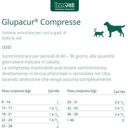 Innovet Glupacur 30 tabletten - aanvullend diervoeder voor honden en katten (gedeukte verpakking)