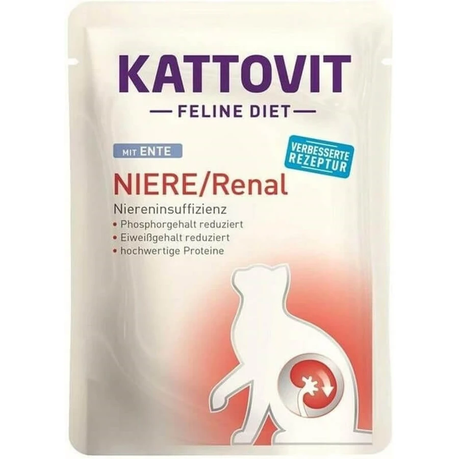 Kattovit Pate' renal duck - wet food for cats with kidney failure 85 gr