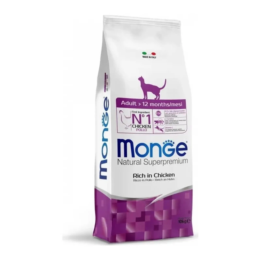 Monge Natural superpremium adult - kippenrijk droogvoer voor katten 10 kg.