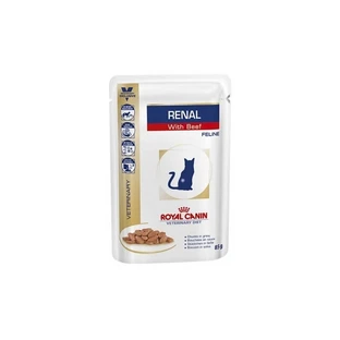 Royal canin veterinary diet renal beef - wet food for cats 12 pouches 85 g