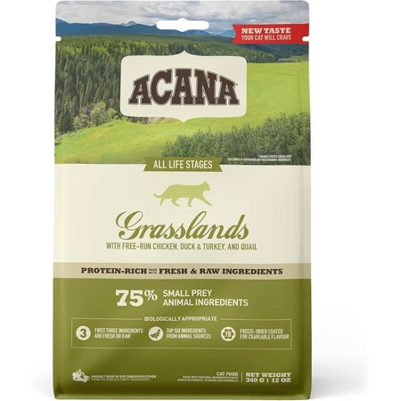 Acana Grasslands - hrană completă pentru pisici de toate rasele și etapele de viață 340 g