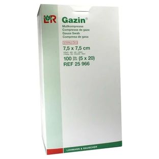 Gazin Mullkomp.7,5x7,5 cm steril 12fach 5X20 St