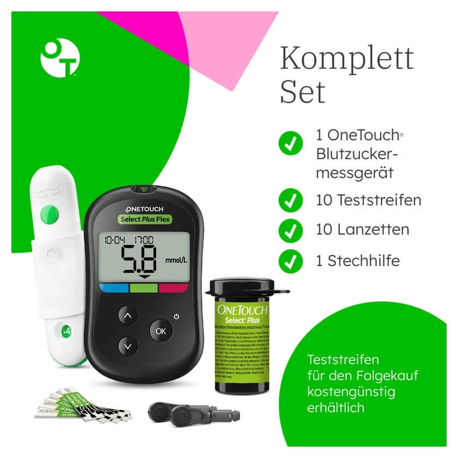 OneTouch Select Plus Flex bloedglucosemeter (mmol/dL) 1 st
