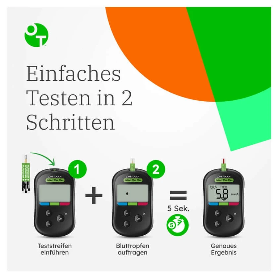 OneTouch Select Plus Flex bloedglucosemeter (mmol/dL) 1 st