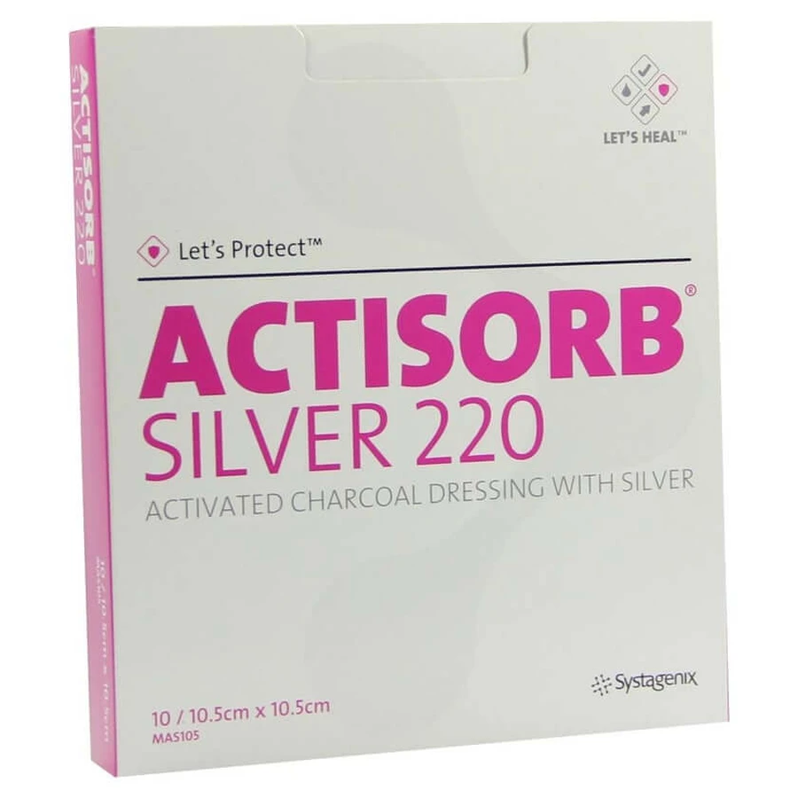 Actisorb 220 Silver 10.5x10.5 cm steril 10 buc.