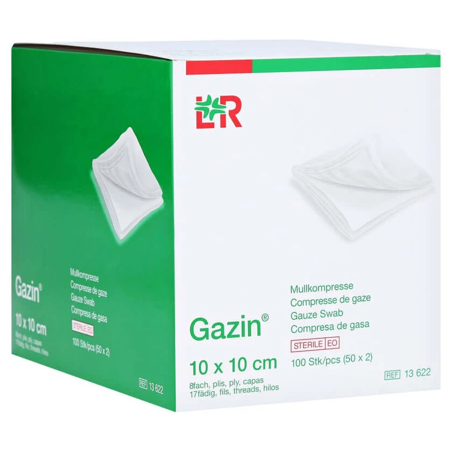 Gazin garza comp.10x10 cm sterile 8 pieghe 50X2 pz.