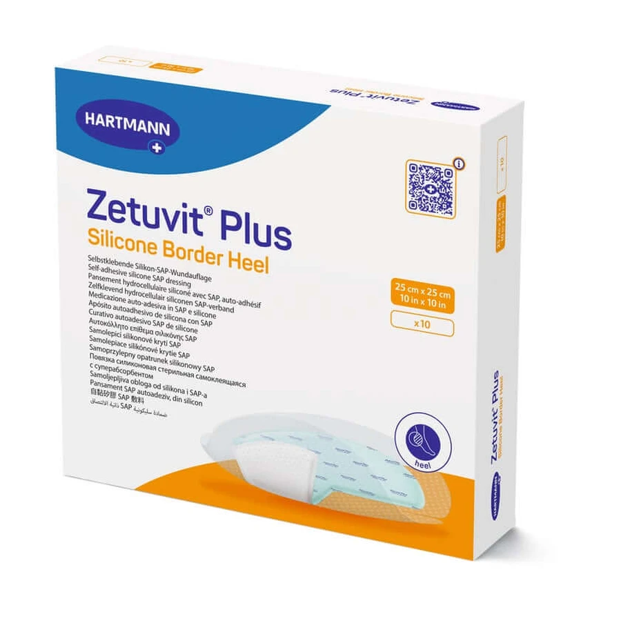 Zetuvit Plus Silicone Border Heel 25x25 10 St