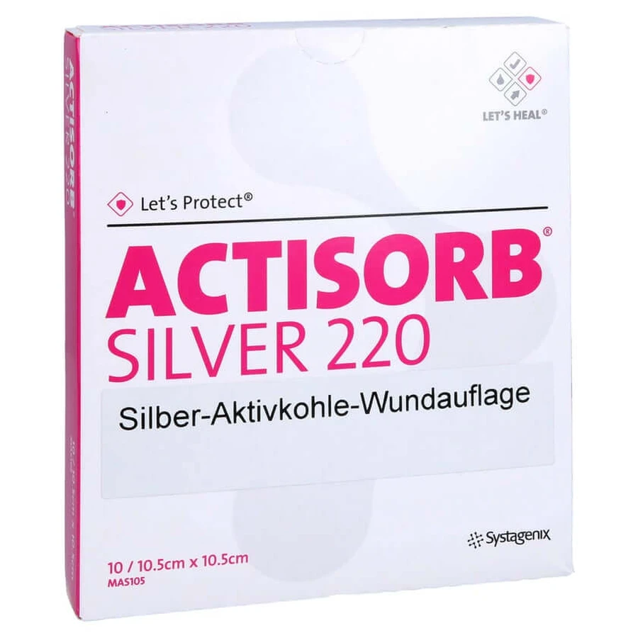 Actisorb 220 Silver 10.5x10.5 cm sterile 10 pcs.