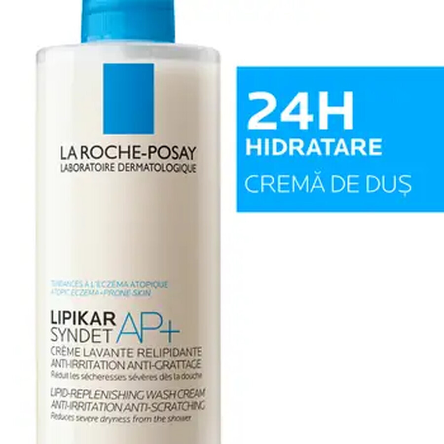 Gel de curățare calmant pentru piele sensibilă sau uscată Lipikar Syndet, 400 ml, La Roche-Posay