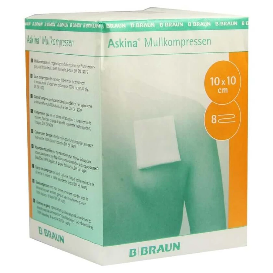 Compresas de gasa Askina 10x10cm no estériles 100 uds.