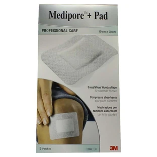 Medipore+pad 3M 10x20cm 3570NP Pleister 5 stuks.