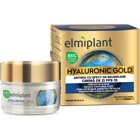 Elmiplant Anti-Falten-Tagescreme mit füllender Wirkung SPF 10 Hyaluronic Gold, 50 ml