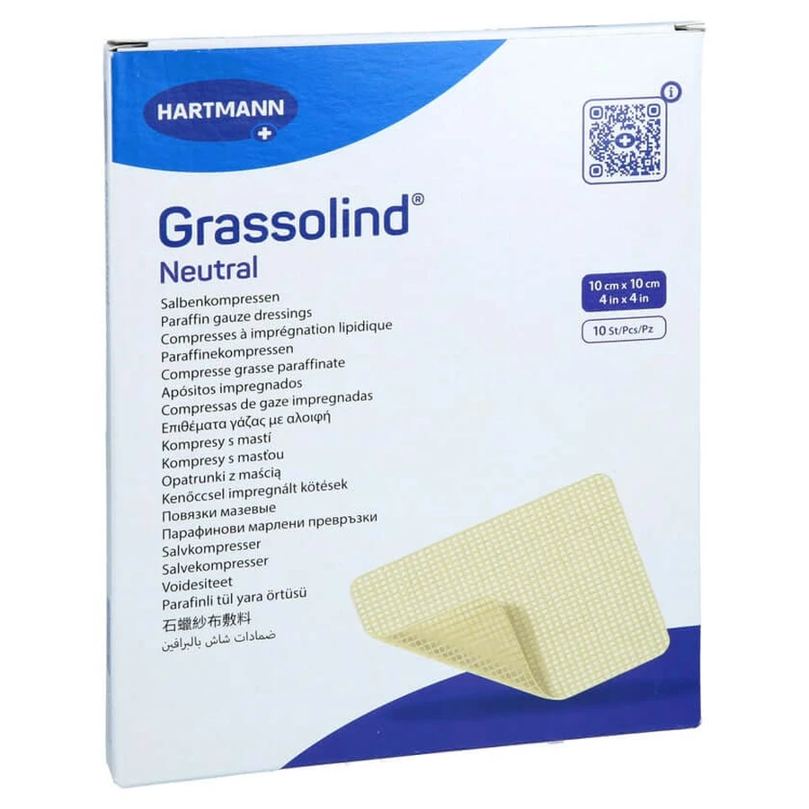 Grassolind pomada compresas 10x10 cm ste 10 uds.