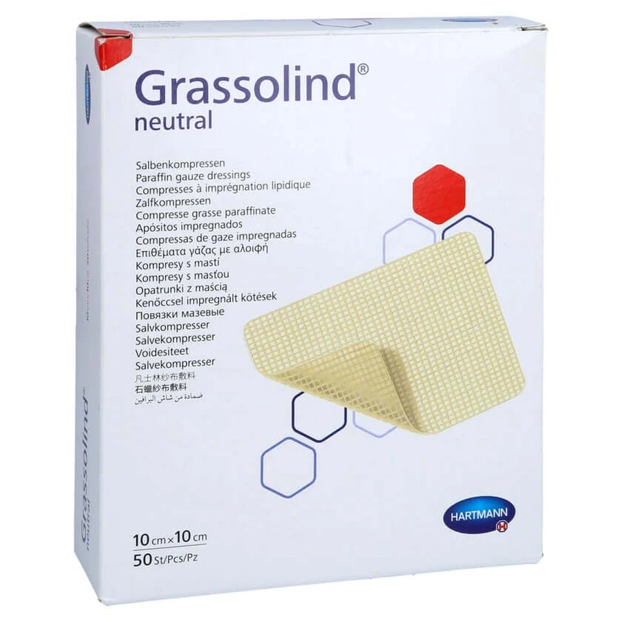 Grassolind maść kompresy 10x10 cm ste 50 szt.: ceny i cechy