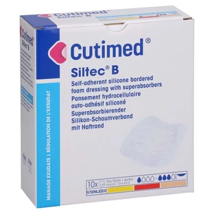 Cutimed Siltec B foam bandage 10x10 cm w.H 10 pcs.