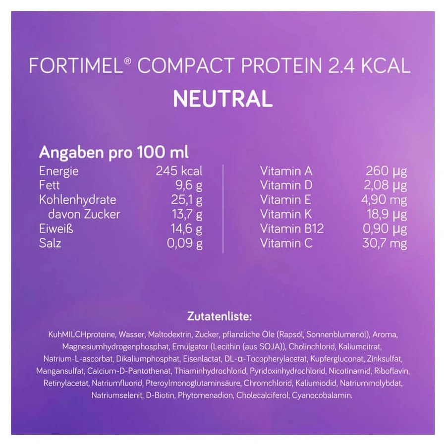 Fortimel Compact Protein 2.4 Kcal Neutral 8X4X125 ml