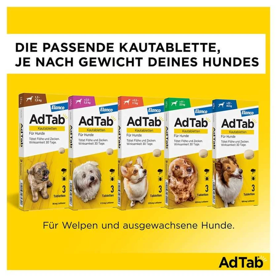 Adtab 112 mg voor honden >2,5 dubbele verpakking 2X3 stuks