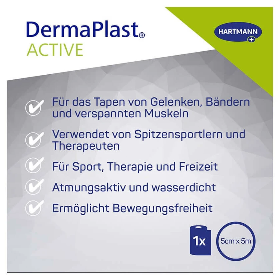 DermaPlast actieve kinesiologie tape roze 5cm x 5m 1 stuk