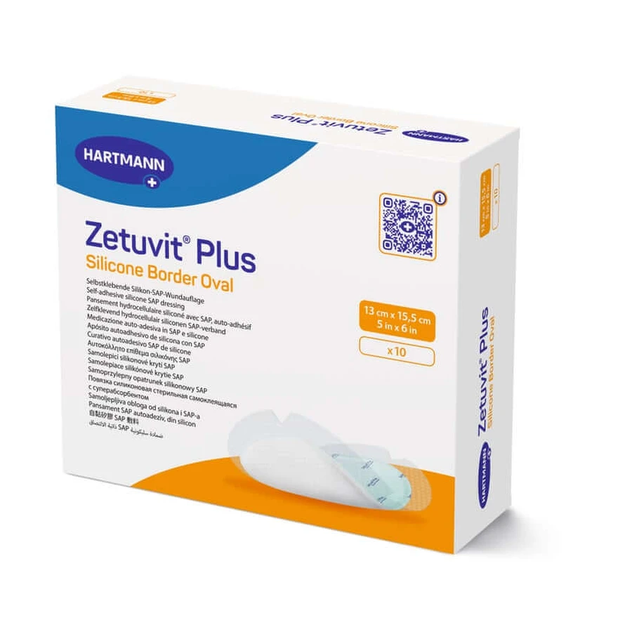 Zetuvit Plus Bordo in silicone ovale 13x15, 10 pz.