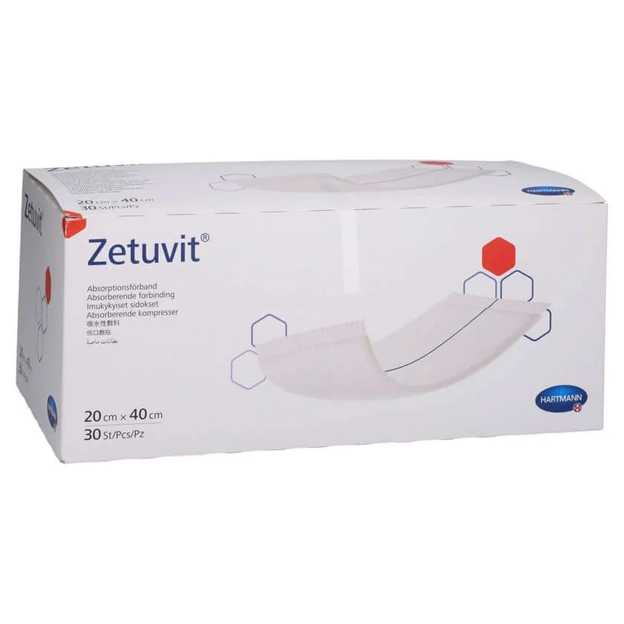 Tampoane absorbante Zetuvit nesterile 20x40 cm 30 buc.