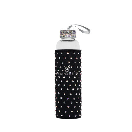 STICLA BOROSILICATA CU INFUZOR + HUSA SI CAPAC CU CRISTALE SWAROVSKI, VEROSLIM