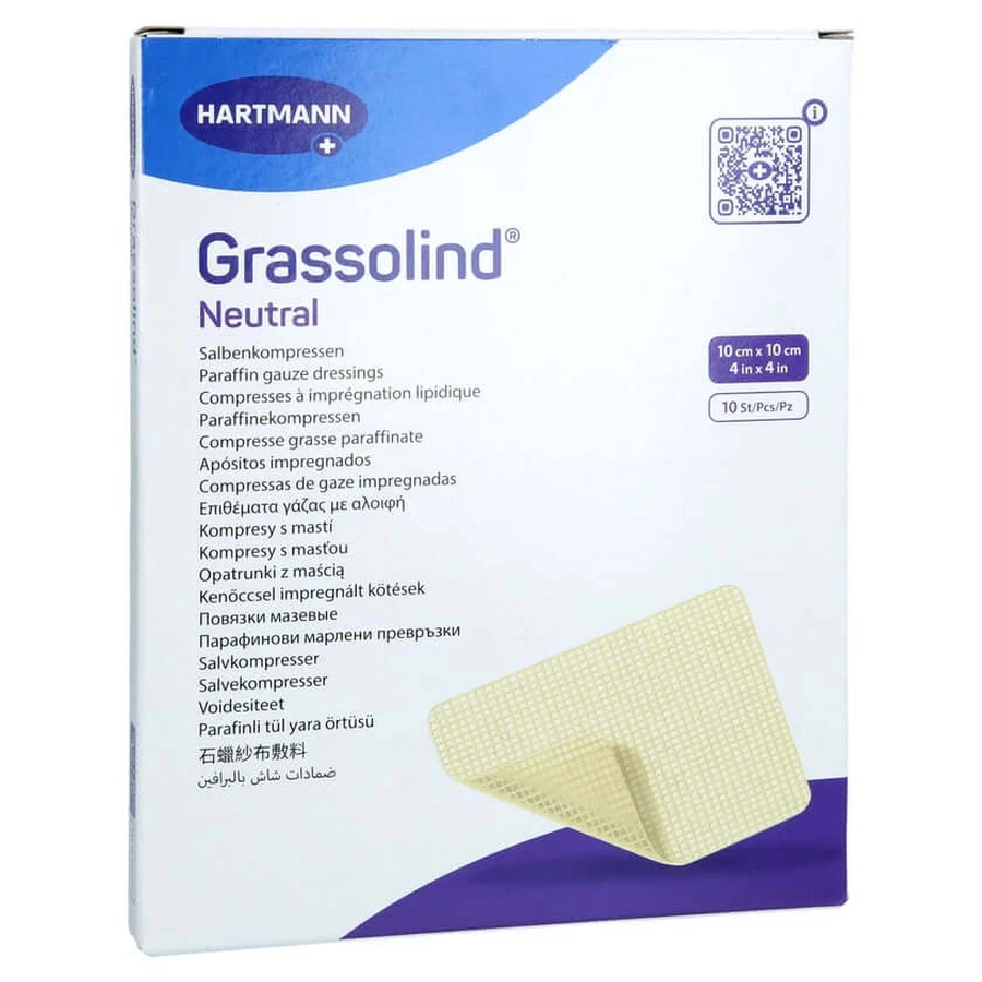 Comprese de unguent Grassolind 10x10 cm ste 10 buc