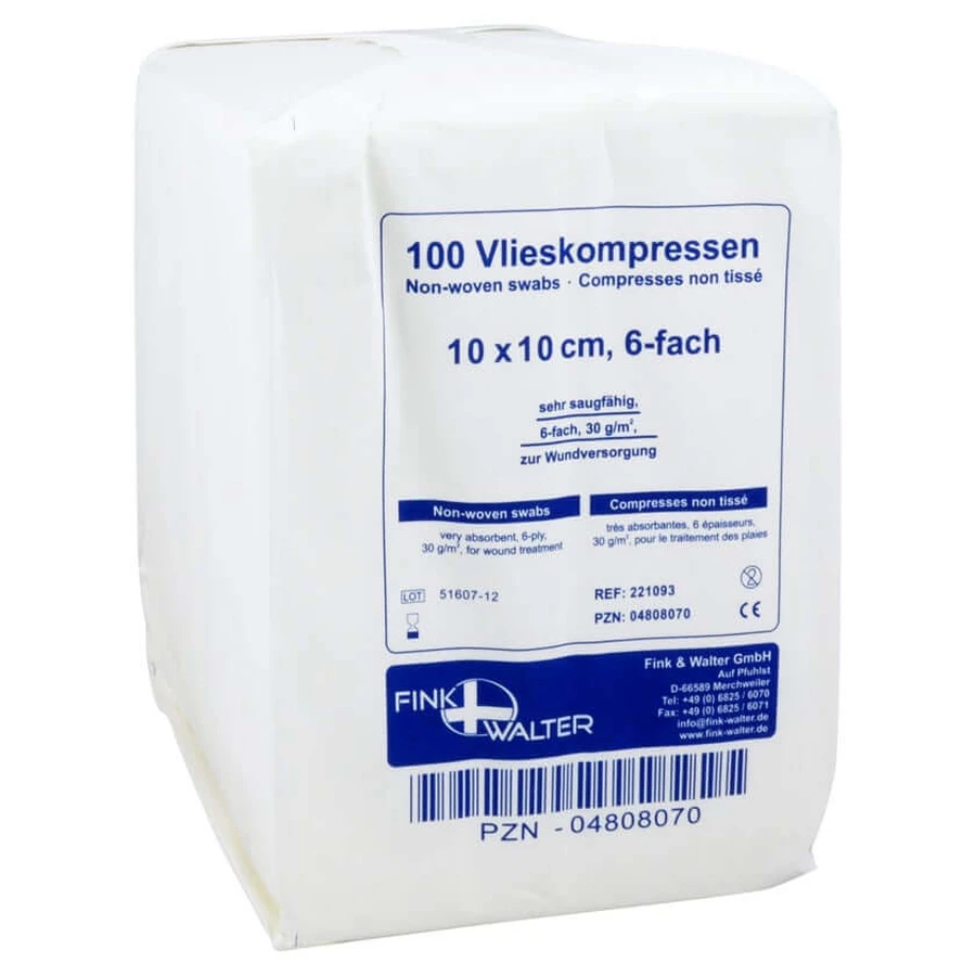 Kompresy włókninowe niesterylne 10x10 cm 6-krotne 100 szt.: ceny i cechy