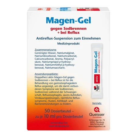 Gel estomacal doble corazón contra la acidez y el reflujo 50X10 ml