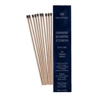 Zilvernitraat kaliumnitraat etsstaafjes 10x200mm stijf 10 stuks.