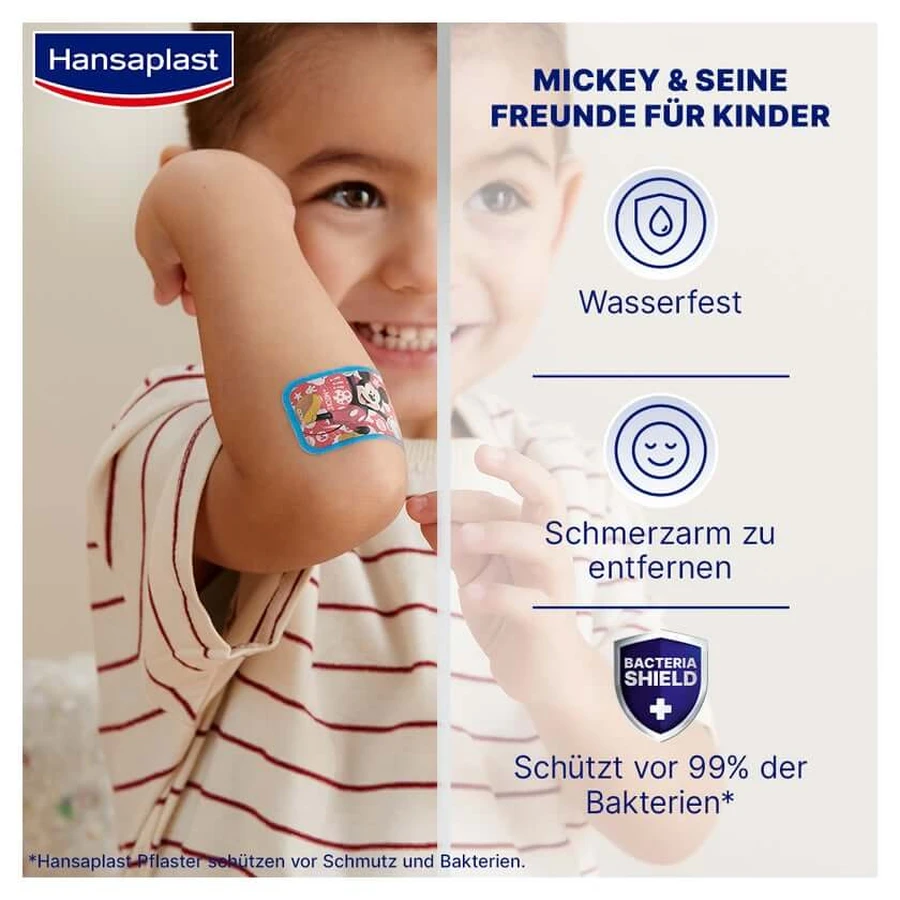 Hansaplast bandes de plâtre pour enfants Mickey 20 pcs
