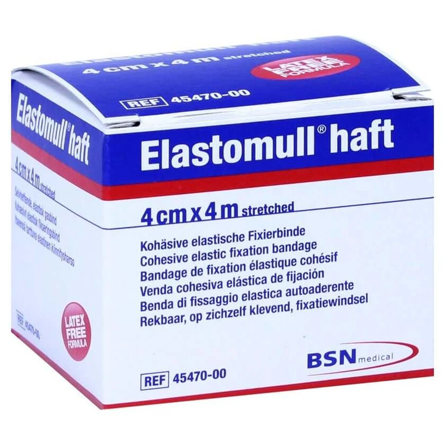 Elastomull kleefstof 4 cmx4 m 45470 Fixatieverband 1 st
