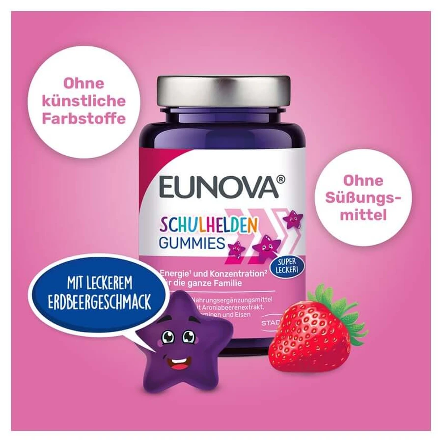 Eunova Schulhelden Gummies Doppelpack 2X60 St