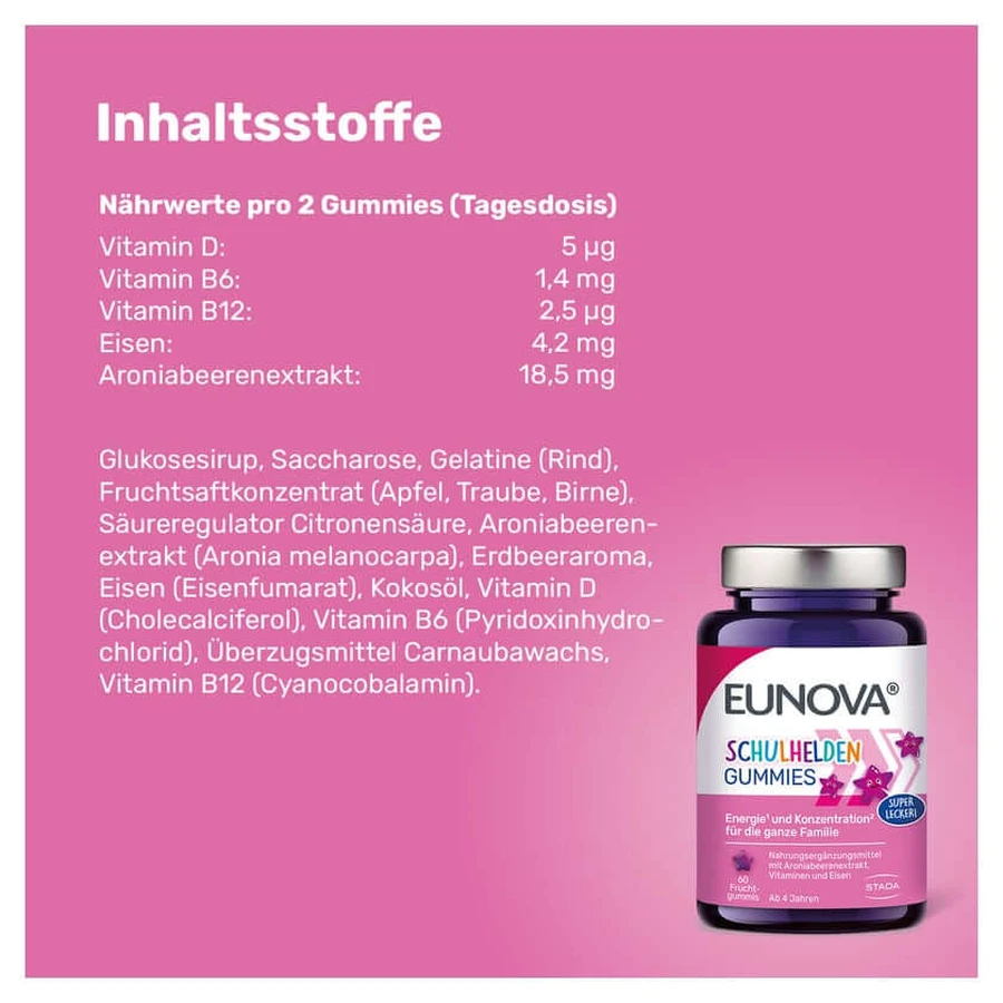 Eunova Schulhelden Gummies Doppelpack 2X60 St