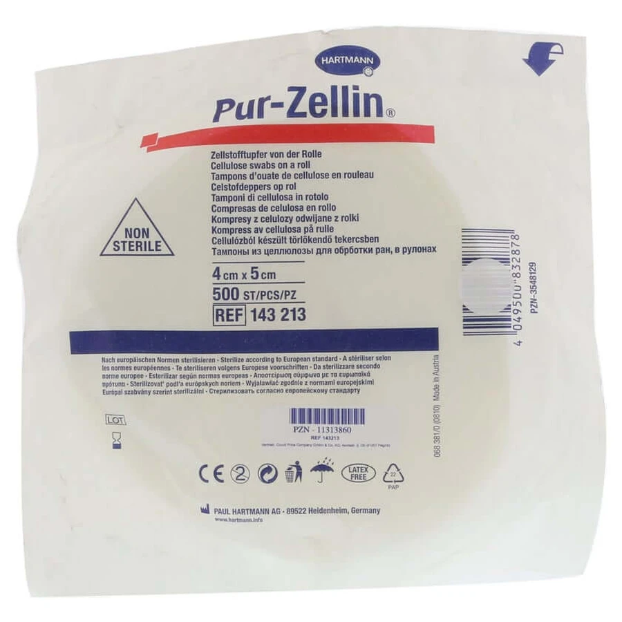 Pur-zellin 4x5 cm nesteril rolă de 500 1 buc