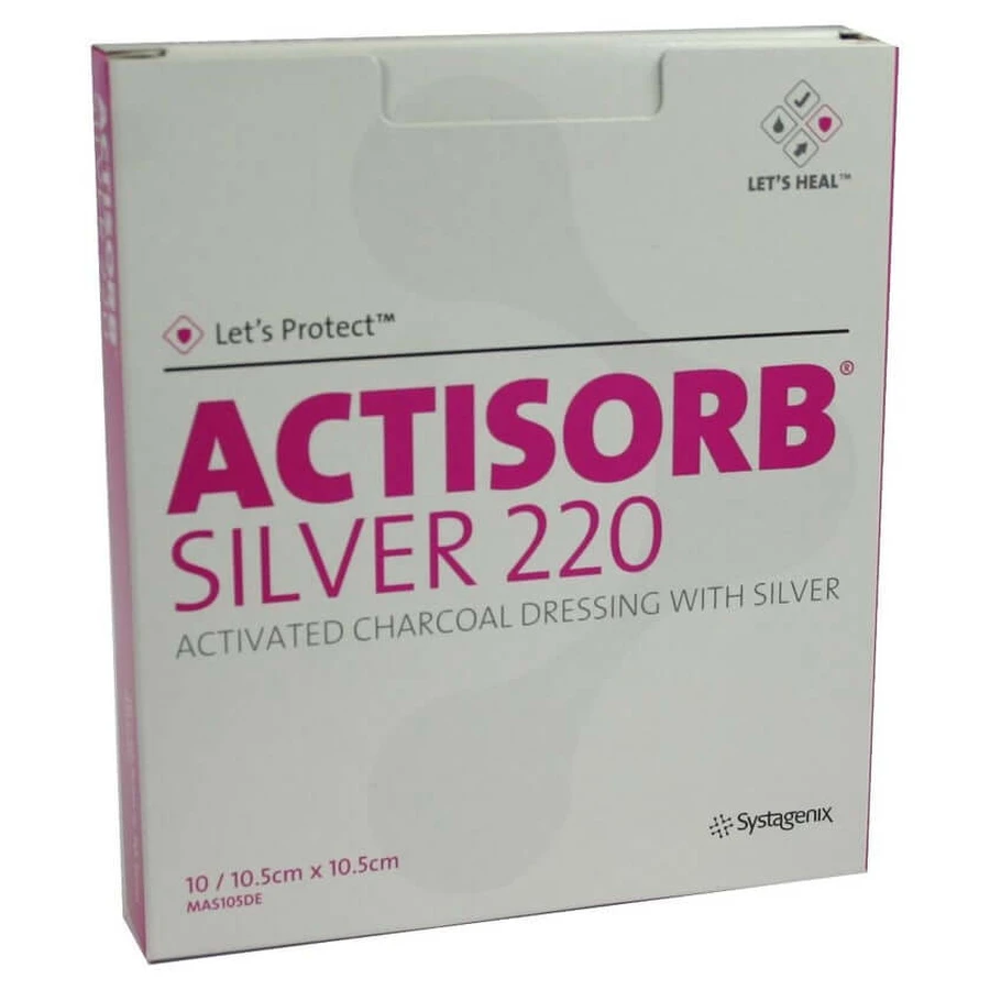 Actisorb 220 Argento 10,5x10,5 cm sterile 10 pz.