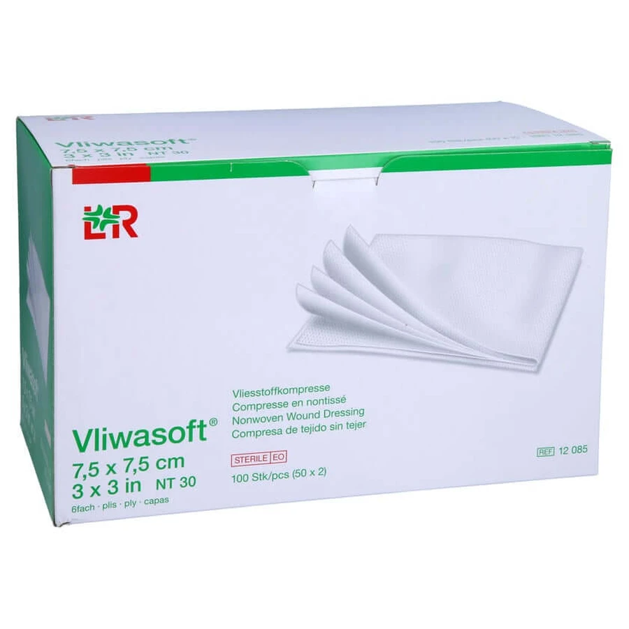 Vliwasoft compresas no tejidas estériles 7.5x7.5 50X2 unid.