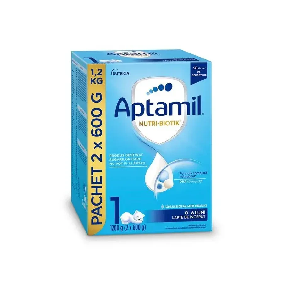Aptamil Nutri-Biotik 1 zuigelingenvoeding, 0–6 maanden, 3 x 1200 g, Nutricia